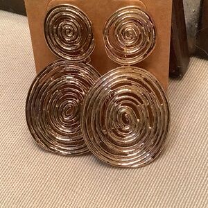 Gold-Tone swirl Large Earrings